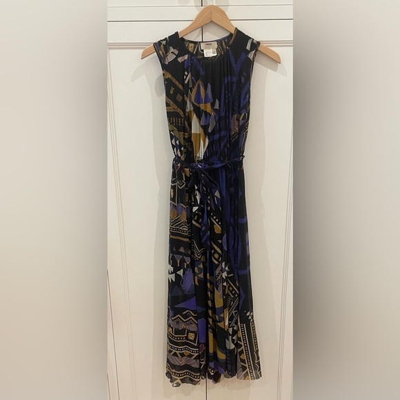 ⭐️Fuzzi Multi Color Long Dress—GORGEOUS!! Lined—Sheer—Like New Condition-Size S - Picture 1 of 12